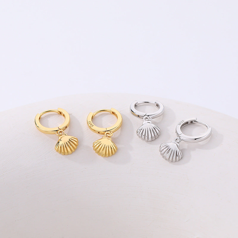 CrownJewel Sterling Silver Vintage Shell Earrings