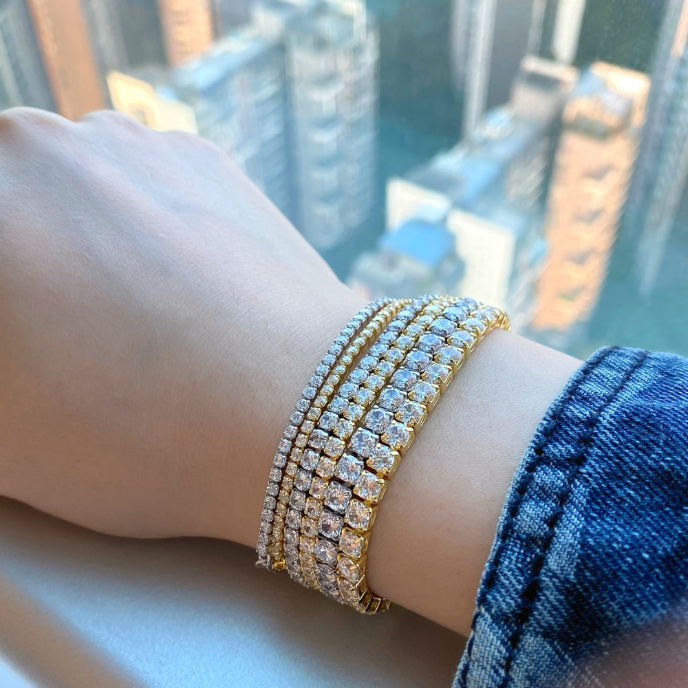 CrownJewel Tennis Bracelet Collection S925 sterling silver bracelet women's fashion single row diamond zircon bracelet jewelry