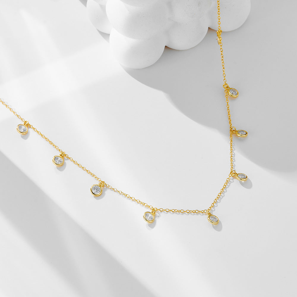 Collar con colgante de circonitas y puntos estrellados en plata de ley 925 CrownJewel