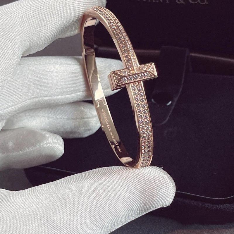 T1 Wide Diamond Hinged Bangle