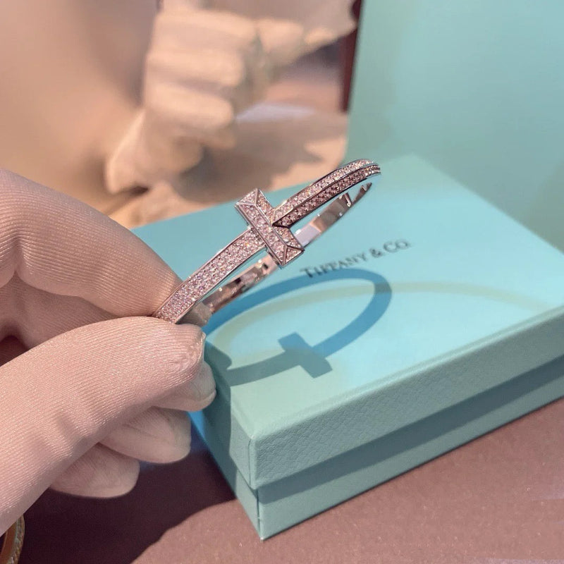 T1 Wide Diamond Hinged Bangle