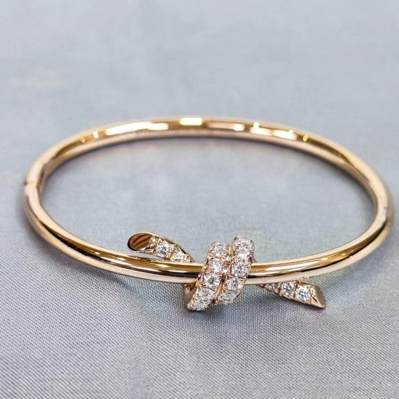 V gold 18K high version KNOT diamond bracelet