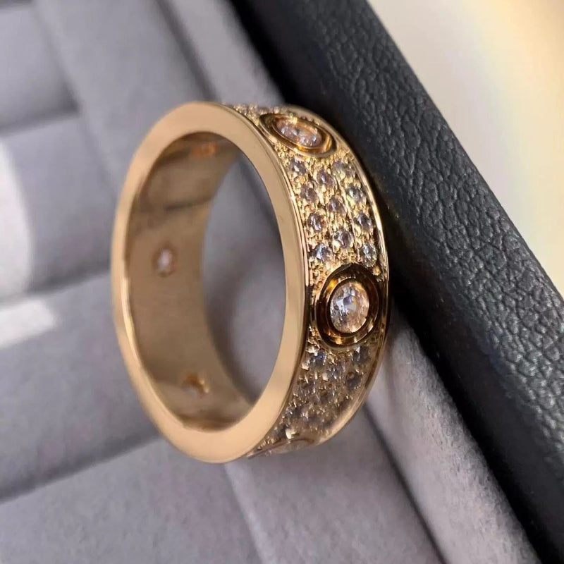 Love Ring Classic Model 3 rows 6 diamonds 6.5mm