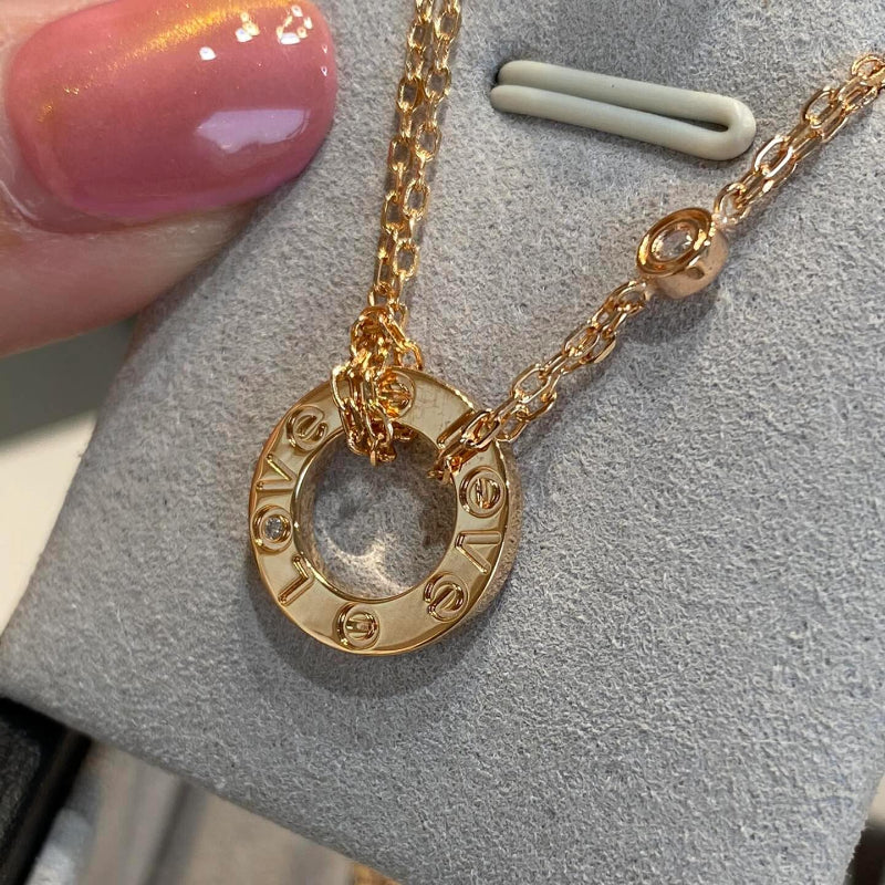 V gold 18K high version LOVE necklace