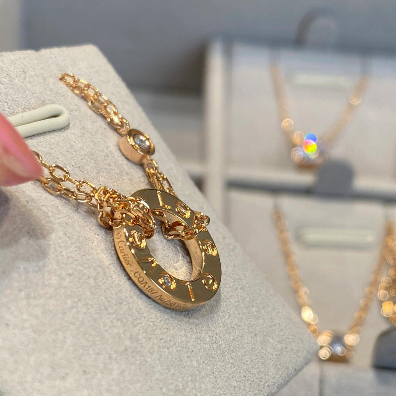 V gold 18K high version LOVE necklace