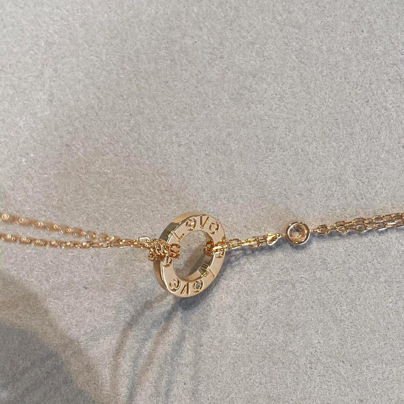 V gold 18K high version LOVE necklace