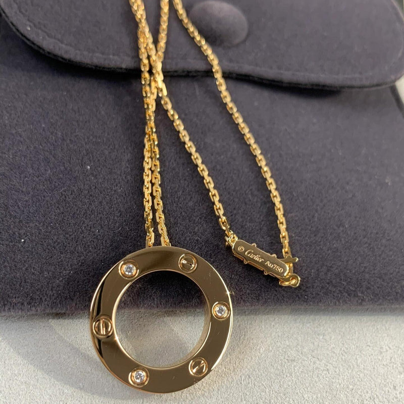 V gold 18K high version LOVE necklace