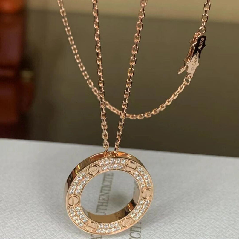 V gold 18K high version LOVE necklace