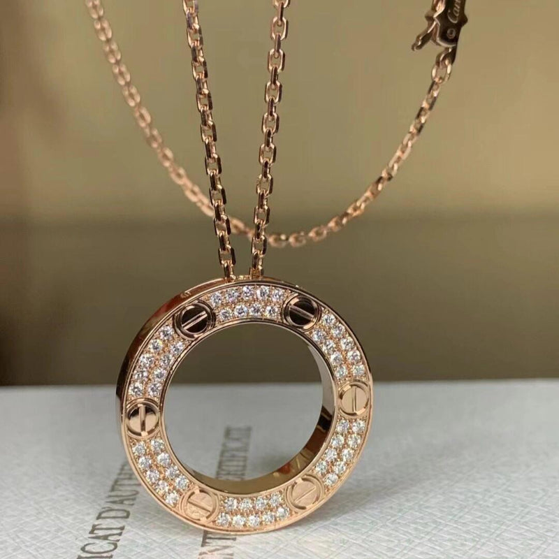 V gold 18K high version LOVE necklace