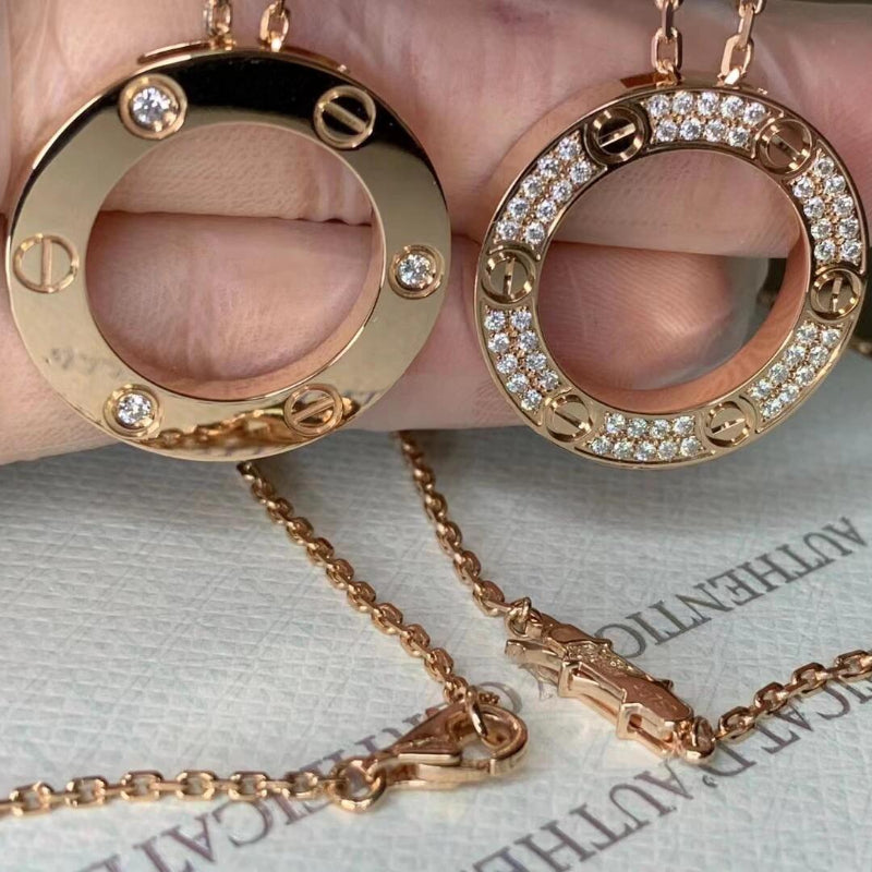 V gold 18K high version LOVE necklace