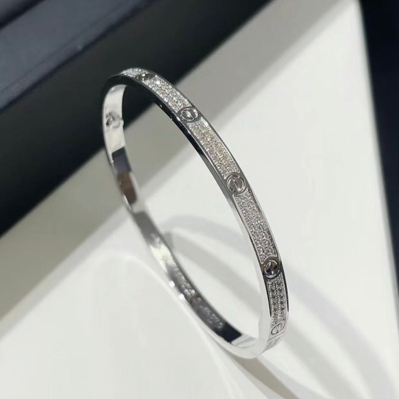 18K love bracelet 2 rows diamonds small model