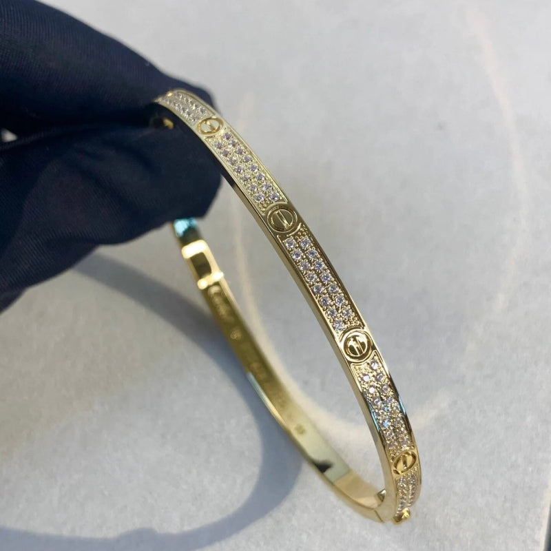 18K love bracelet 2 rows diamonds small model