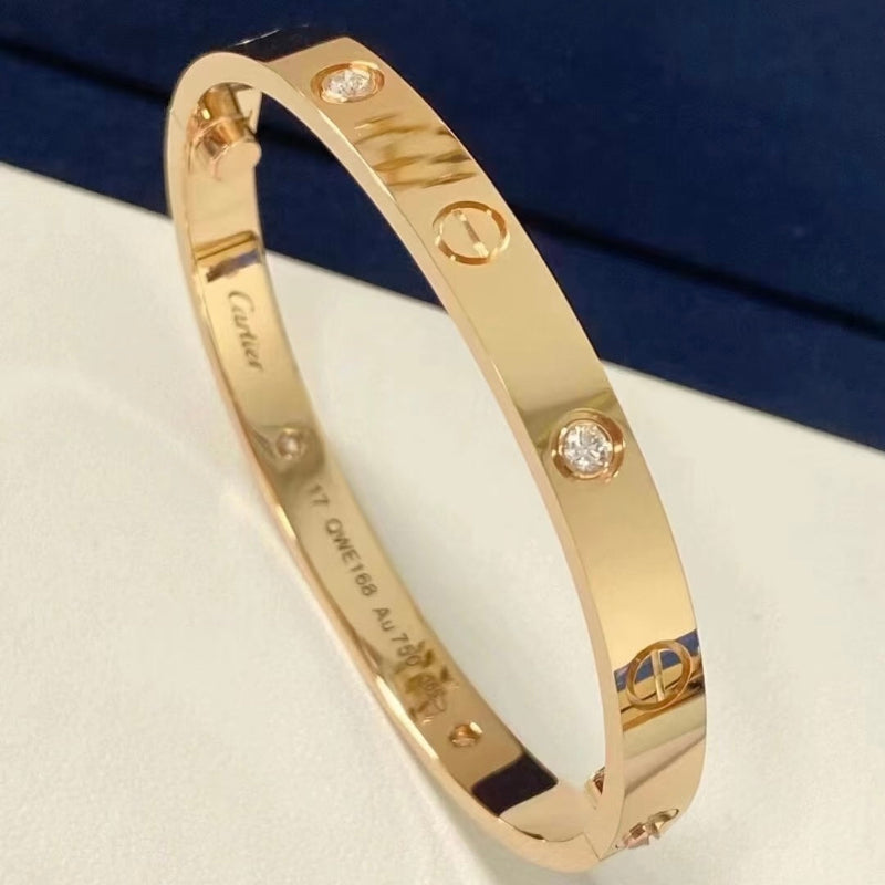 18K love bracelet 4 diamonds classic model