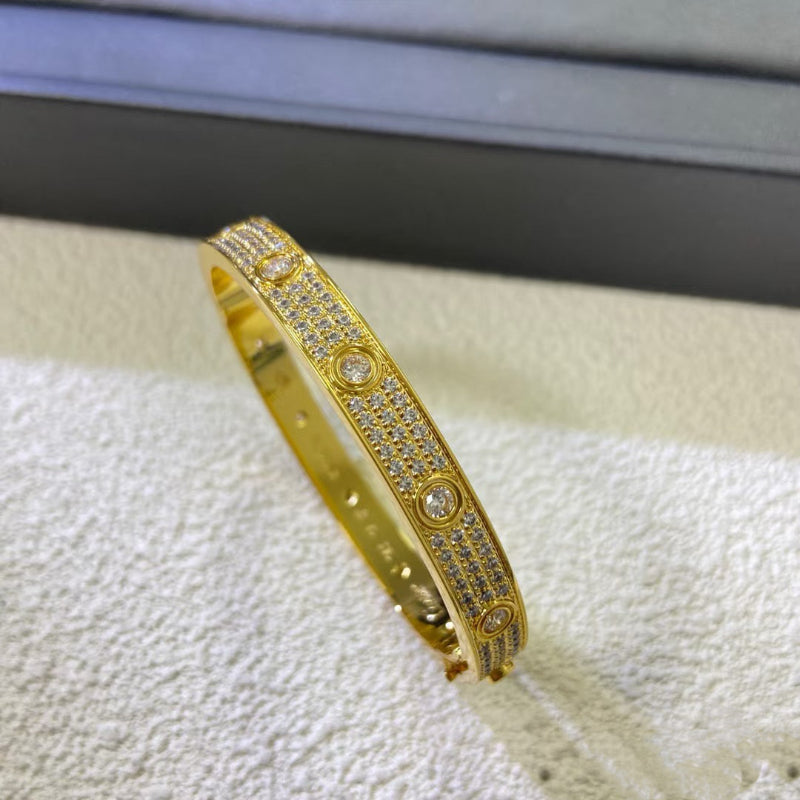 18K love bracelet classic model 3 rows diamond