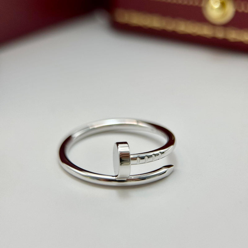 white gold nail ring small model no diamonds