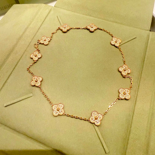Classic clover necklace 10 motifs yellow gold