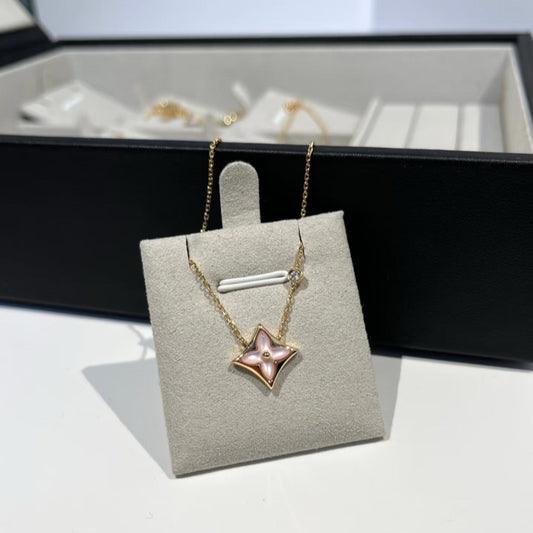 Color Blossom star pendant pink gold pink mother of pearl