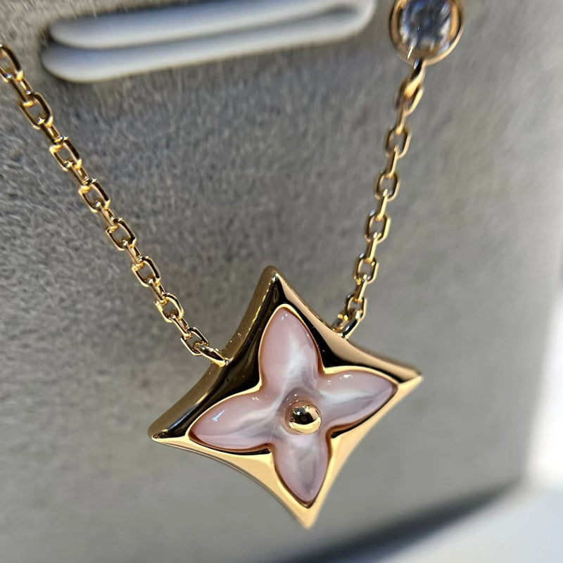 Color Blossom star pendant pink gold pink mother of pearl