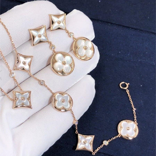 Color blossom bracelet 18K rose gold white mother-of-pearl bracelet
