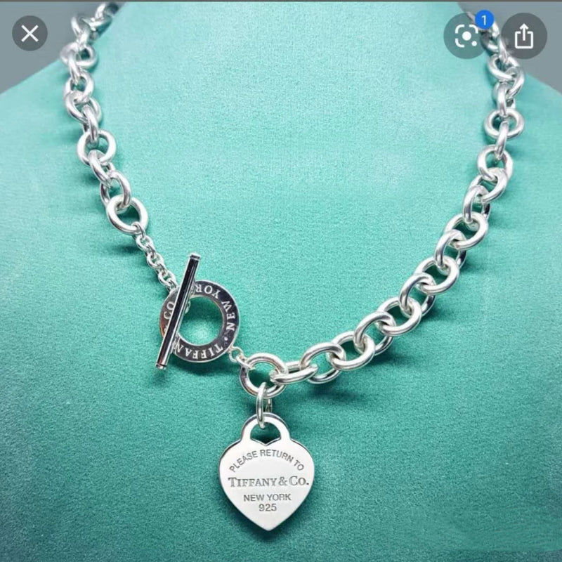 Heart Tag Toggle Necklace