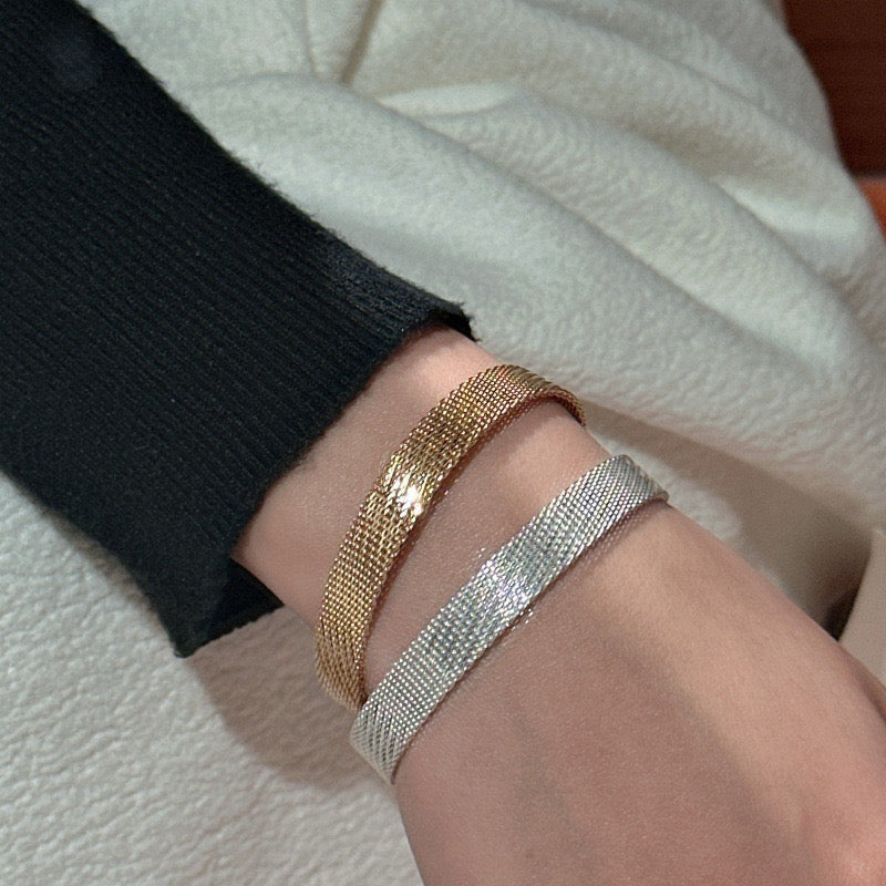 Pulsera trenzada vintage de plata de ley 925 CrownJewel