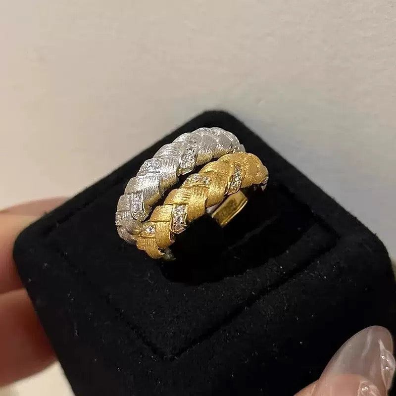 Sterling Silver Wheat Ear Braided Unique Style Ring