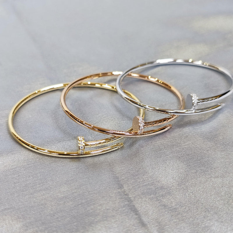 Juste un Clou Style Reverse-Set Diamond Bracelet – 18K Gold Plated Small Model (3 Colors)