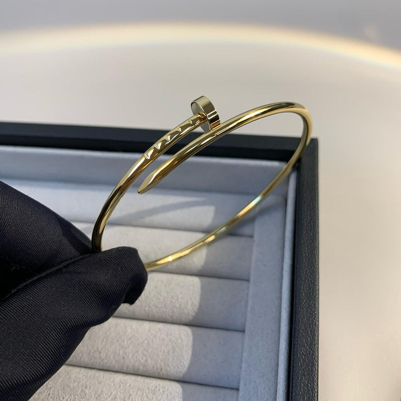 yellow gold nail bracelet small model no diamonds