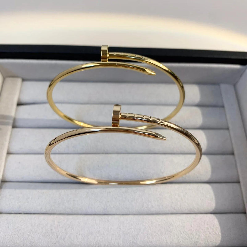 nail bracelet small model 18K gold plated minimalist design