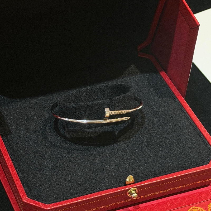 white gold nail bracelet small model no diamonds
