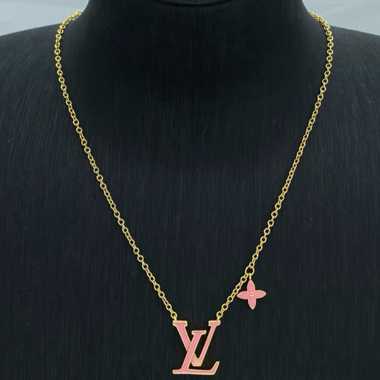 Iconic Enamel Necklace Pink