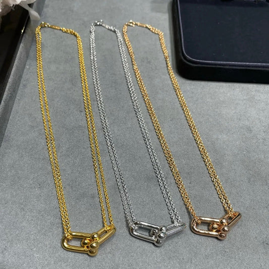 Large double link necklace
