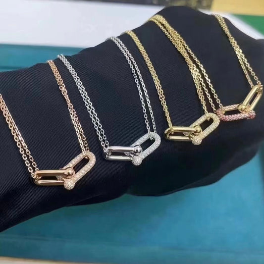 Large double link necklace diamonds