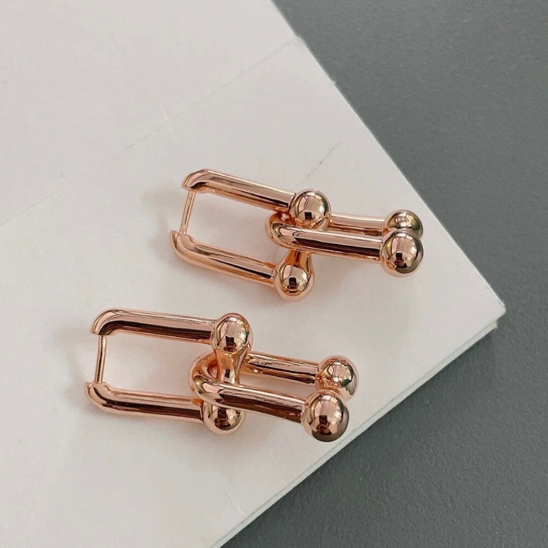 Large link earrings