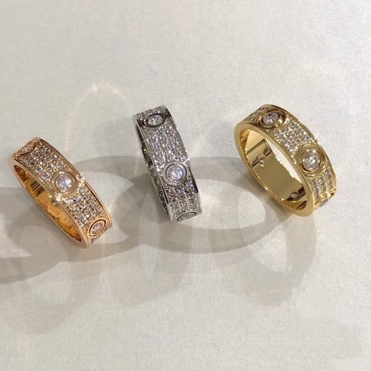 Love Ring Classic Model 3 rows 6 diamonds 6.5mm
