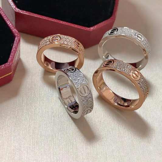 Love Ring Classic Model 3 rows diamond 6.5mm