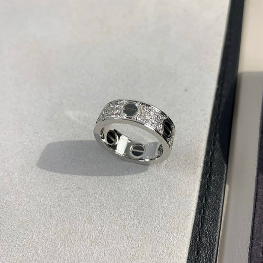 Love Ring Classic Model Ceramic diamond 3 row 6.5mm