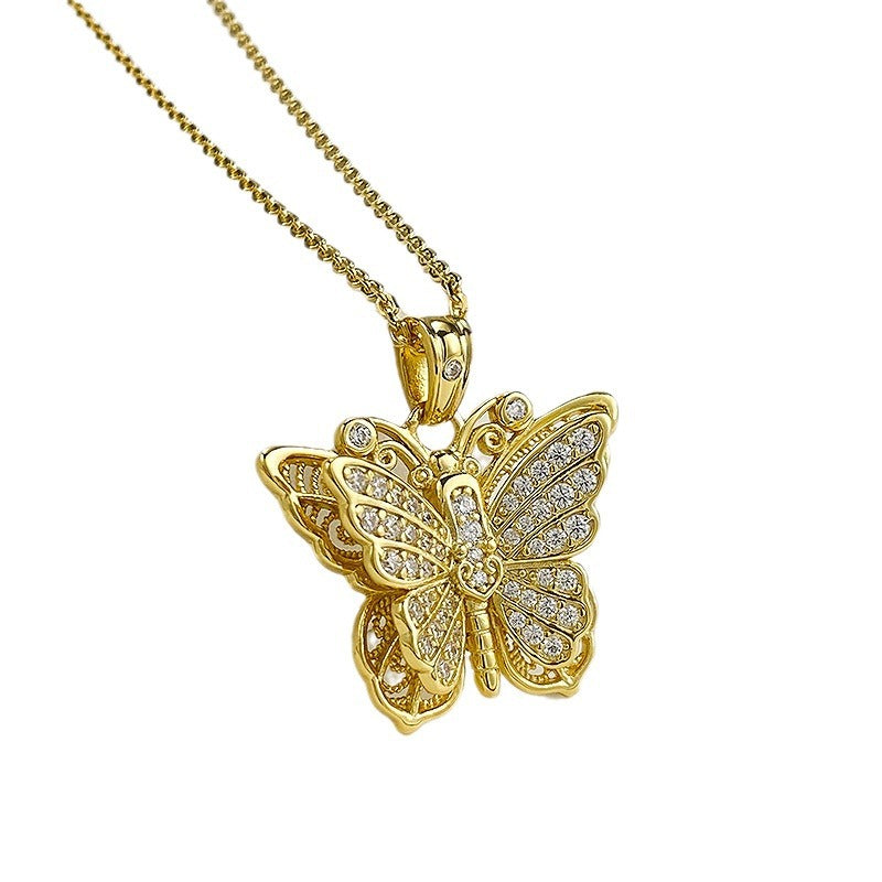 CrownJewel Rose gold butterfly pendant Necklace