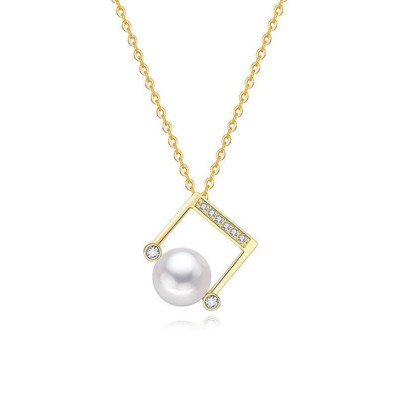 CrownJewel s925 sterling silver necklace freshwater pearl pendant clavicle chain