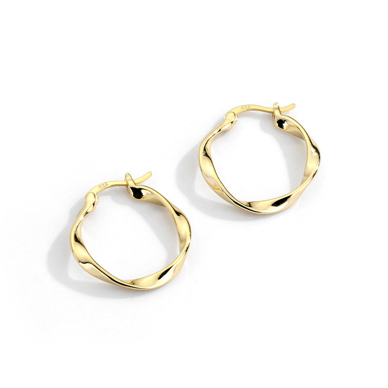 CrownJewel Sterling Silver Vintage Hoop Earrings