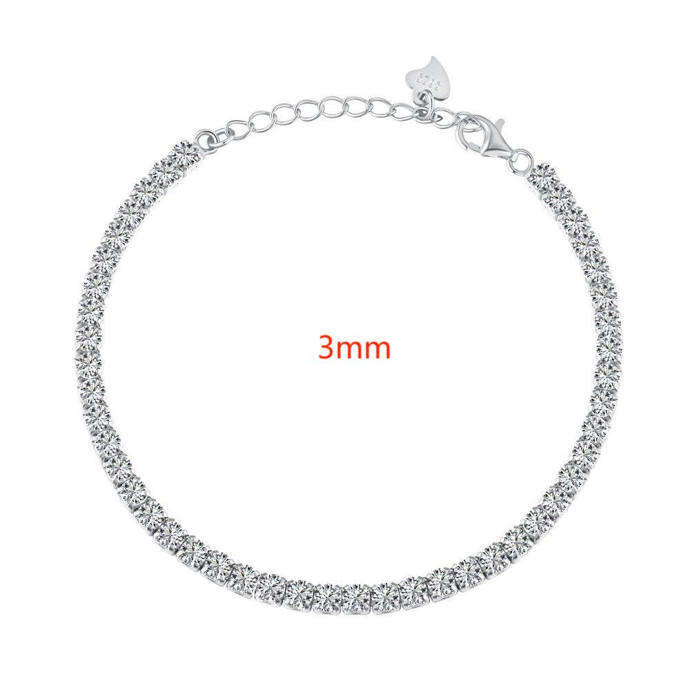 CrownJewel Tennis Bracelet Collection S925 sterling silver bracelet women's fashion single row diamond zircon bracelet jewelry