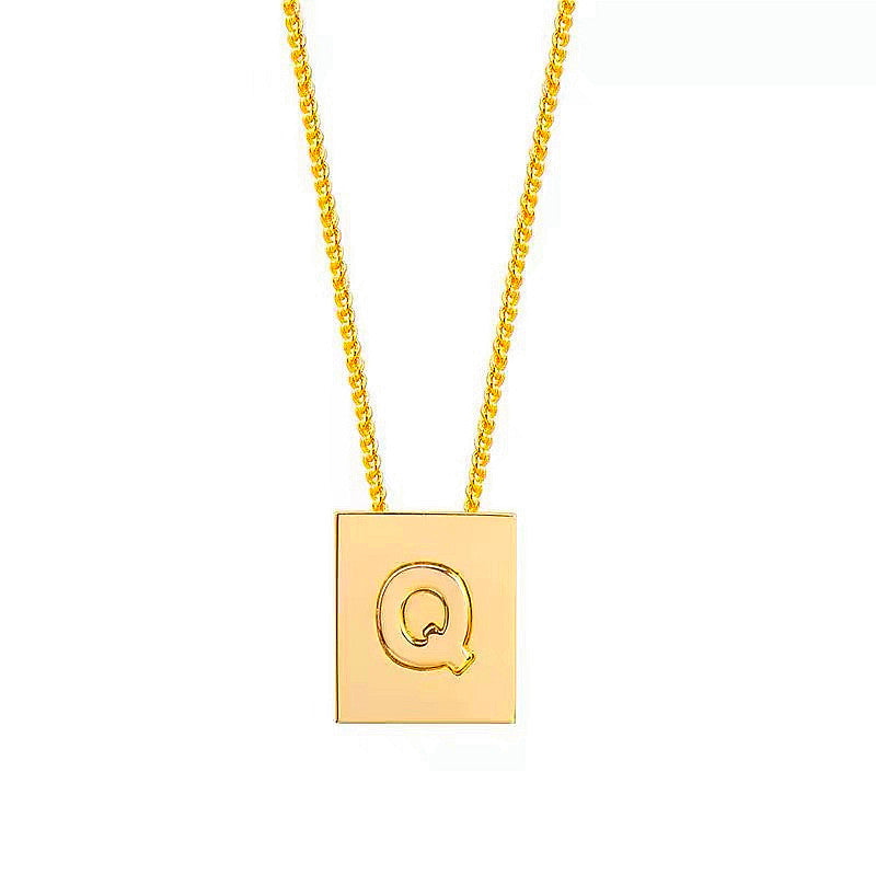 Block letter necklace