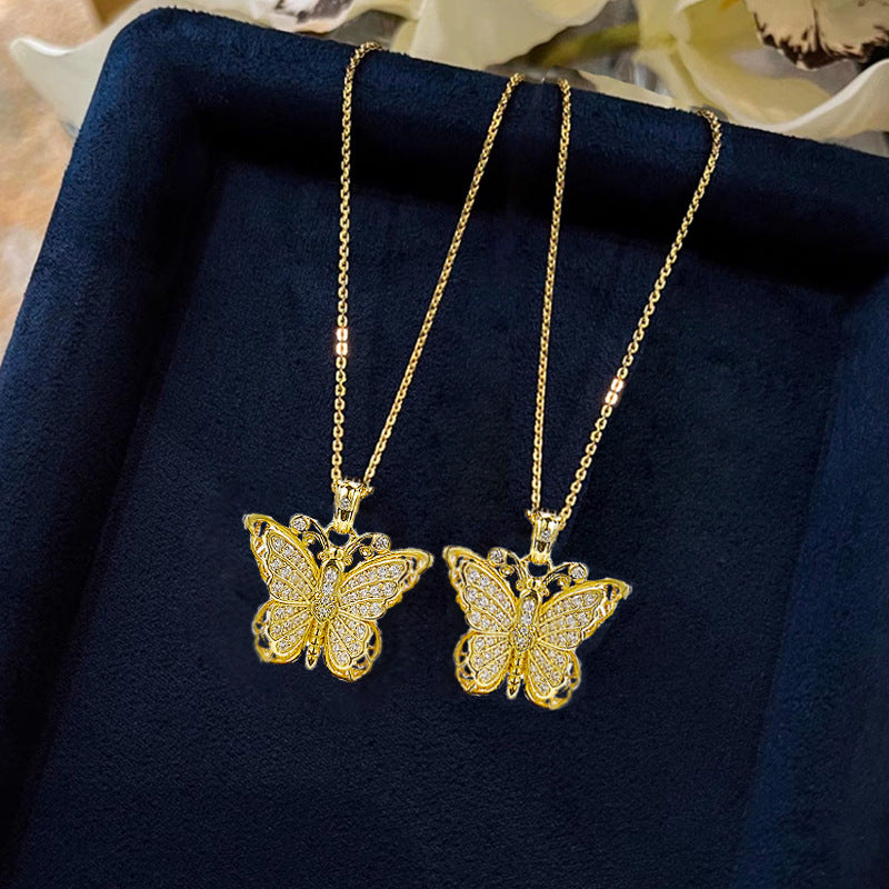 CrownJewel Rose gold butterfly pendant Necklace