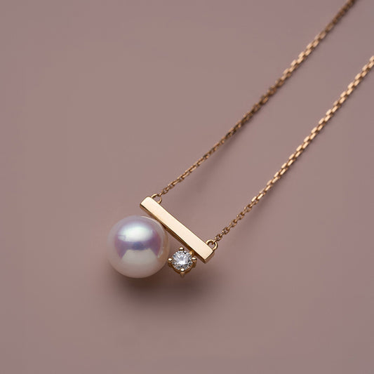 CrownJewel S925 sterling silver plated 18K gold necklace pearl zirconium diamond necklace