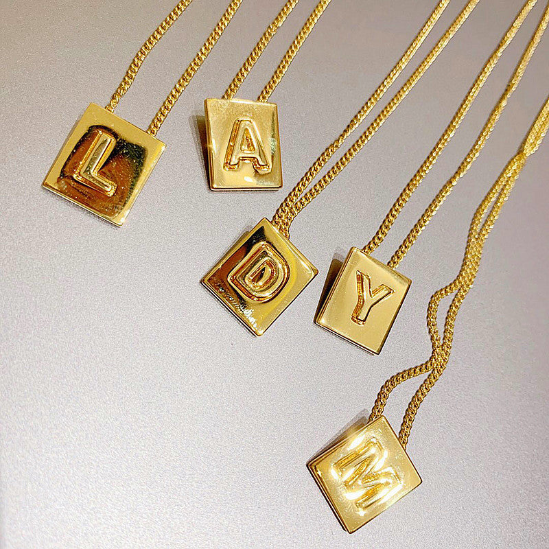 Block letter necklace