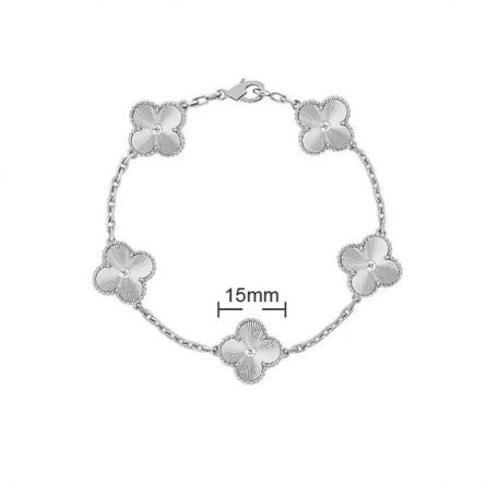 CrownJewel Four-leaf clover bracelet agate white shell women's classic fashion jewelry