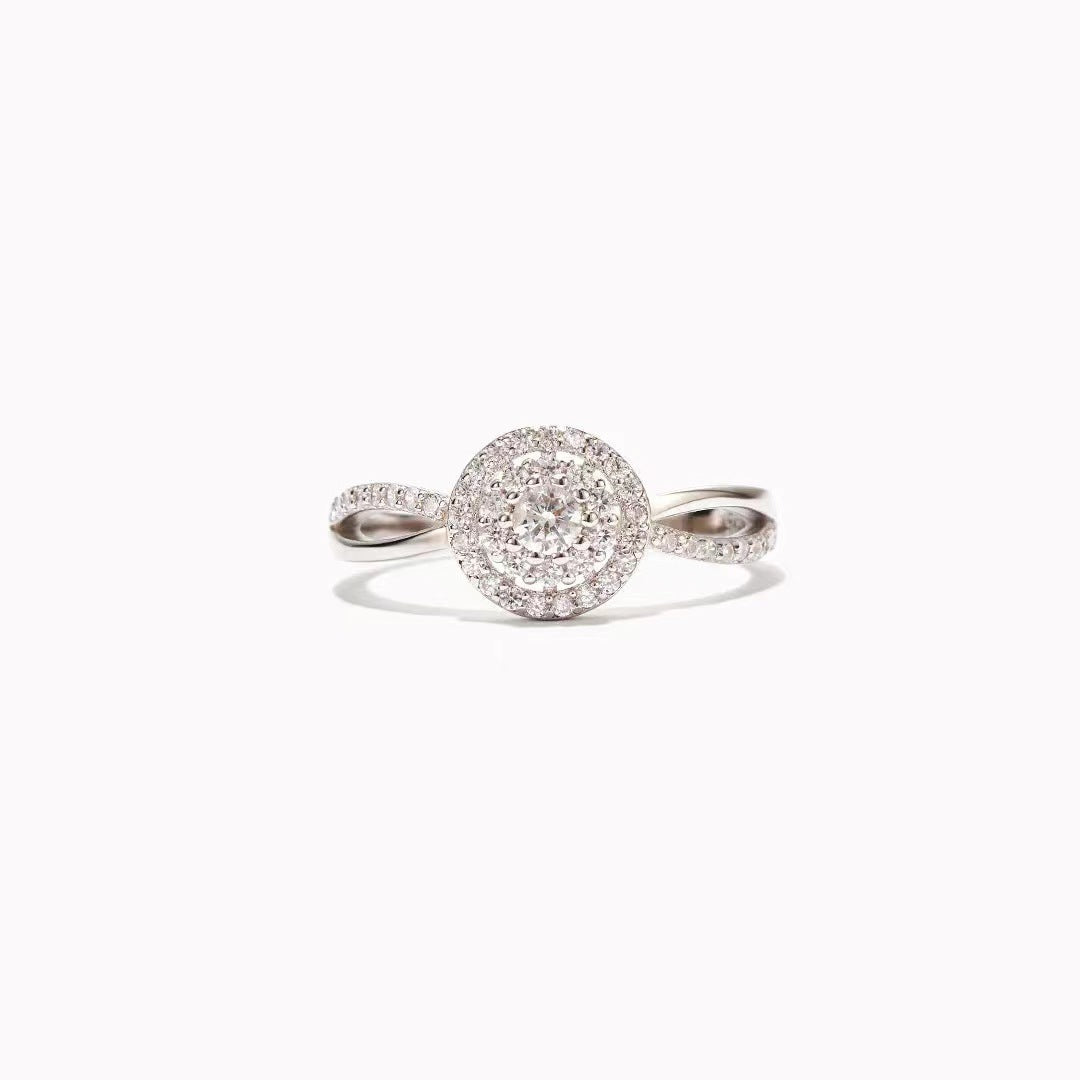 CrownJewel Sterling silver zircon and diamond ring