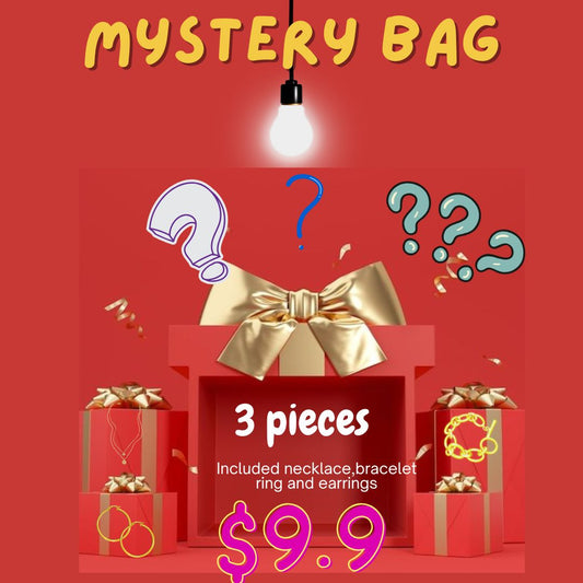 Surprise mystery box event, including four sets of Jewelry, necklace, bracelet, ring and earrings