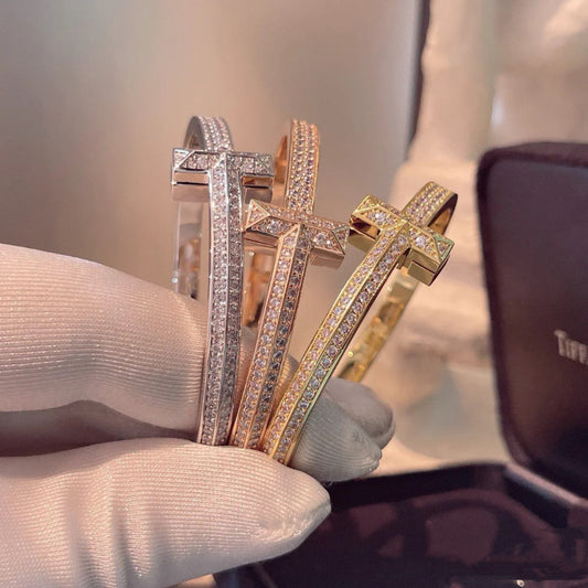 T1 Wide Diamond Hinged Bangle