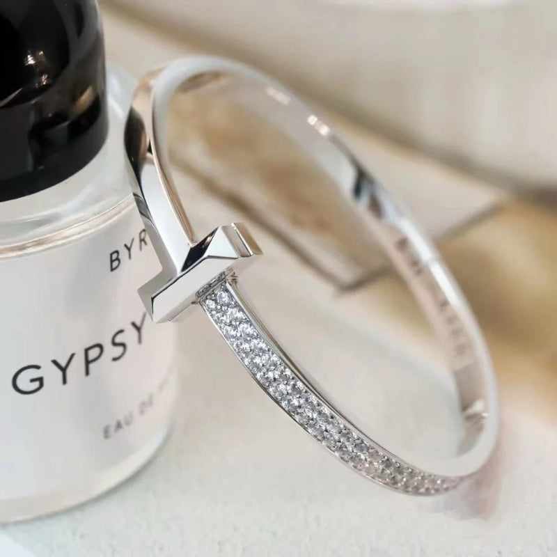T1 Wide Diamond Hinged Bangle